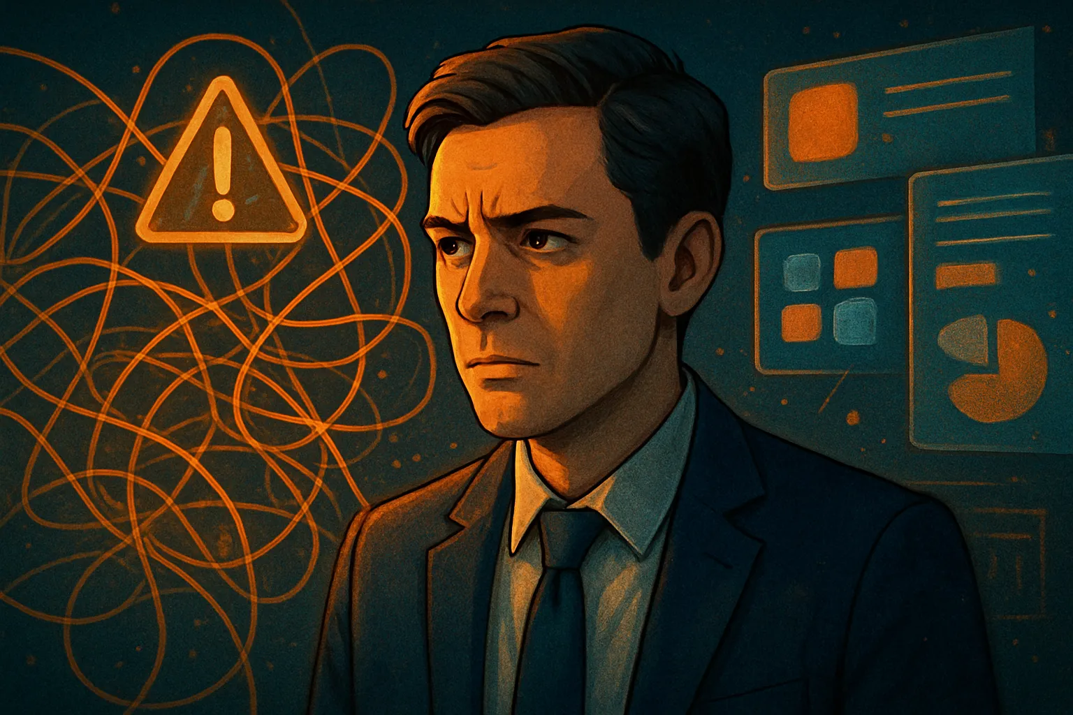 Ilustración de los errores comunes al adoptar tecnología en entornos empresariales.