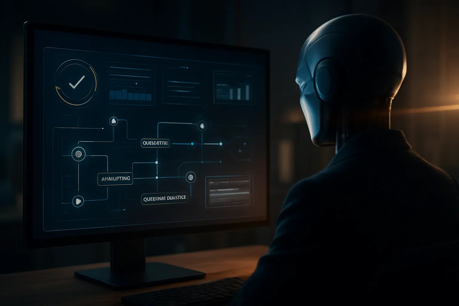 Concepto de automatización inteligente aplicada a procesos internos para ganar eficiencia y tiempo.