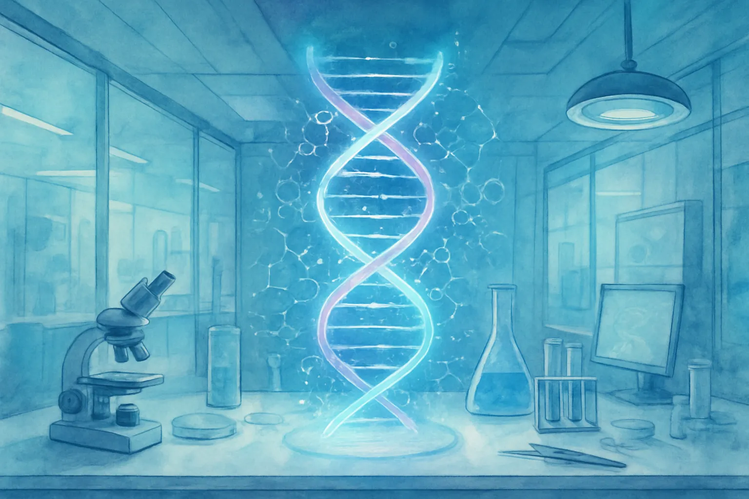 Ilustración conceptual de cómo funciona la innovación genética y su impacto científico.