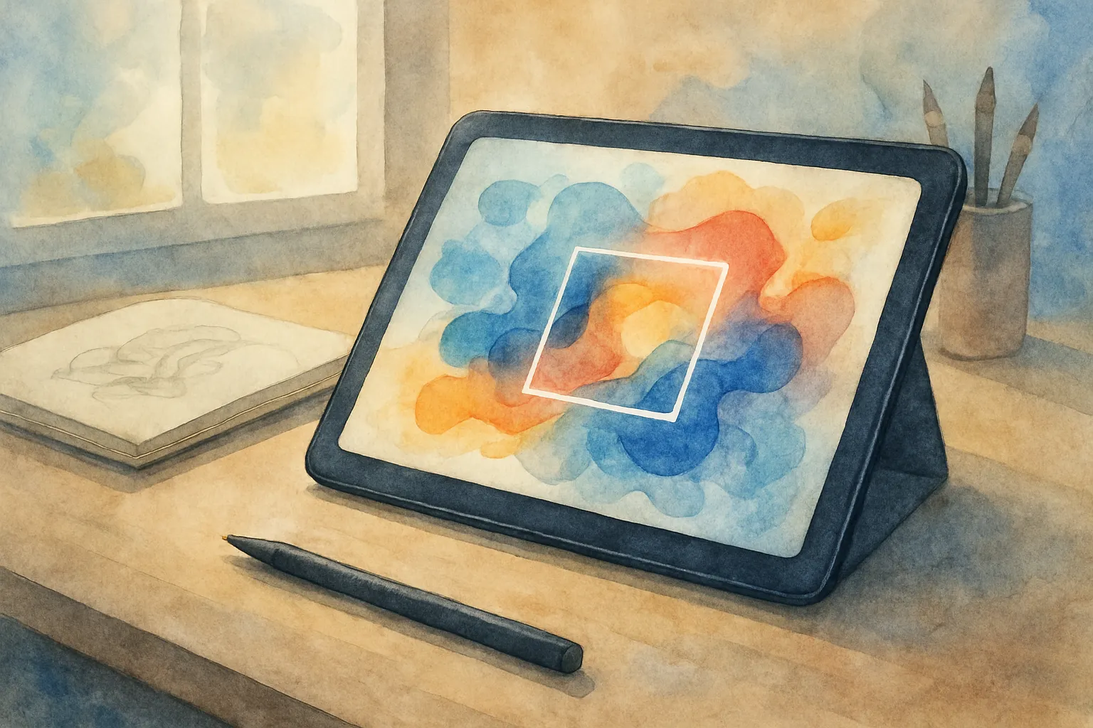Una escena de creación asistida por IA que muestra nuevas formas de hacer arte digital.