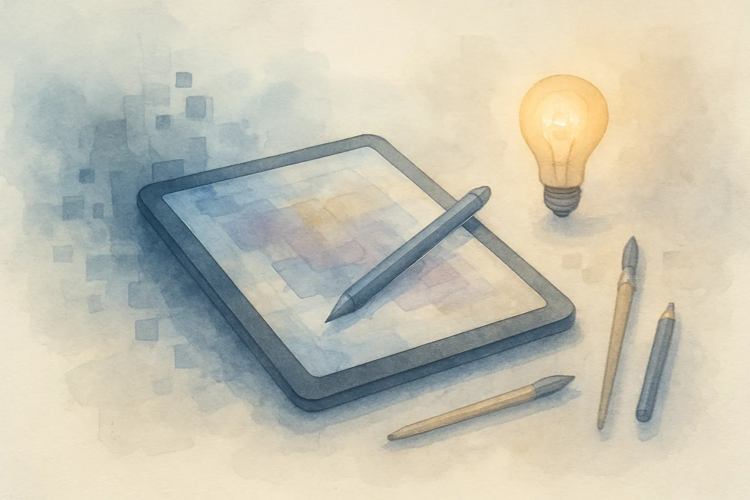 Reflexión visual sobre el arte que viene y el papel de las herramientas creativas.
