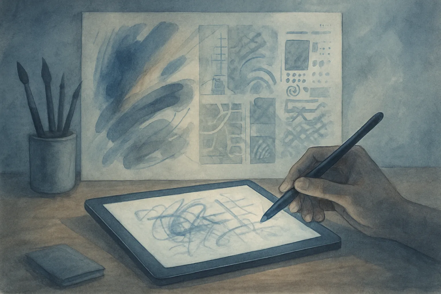 Ilustración de la disputa entre autoría, estética y cultura en el arte digital contemporáneo.