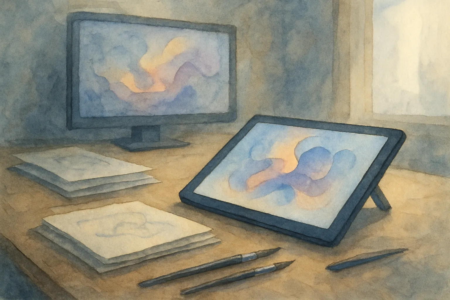 Reflexión visual sobre la mirada innovadora que transforma el arte digital y el diseño generativo.
