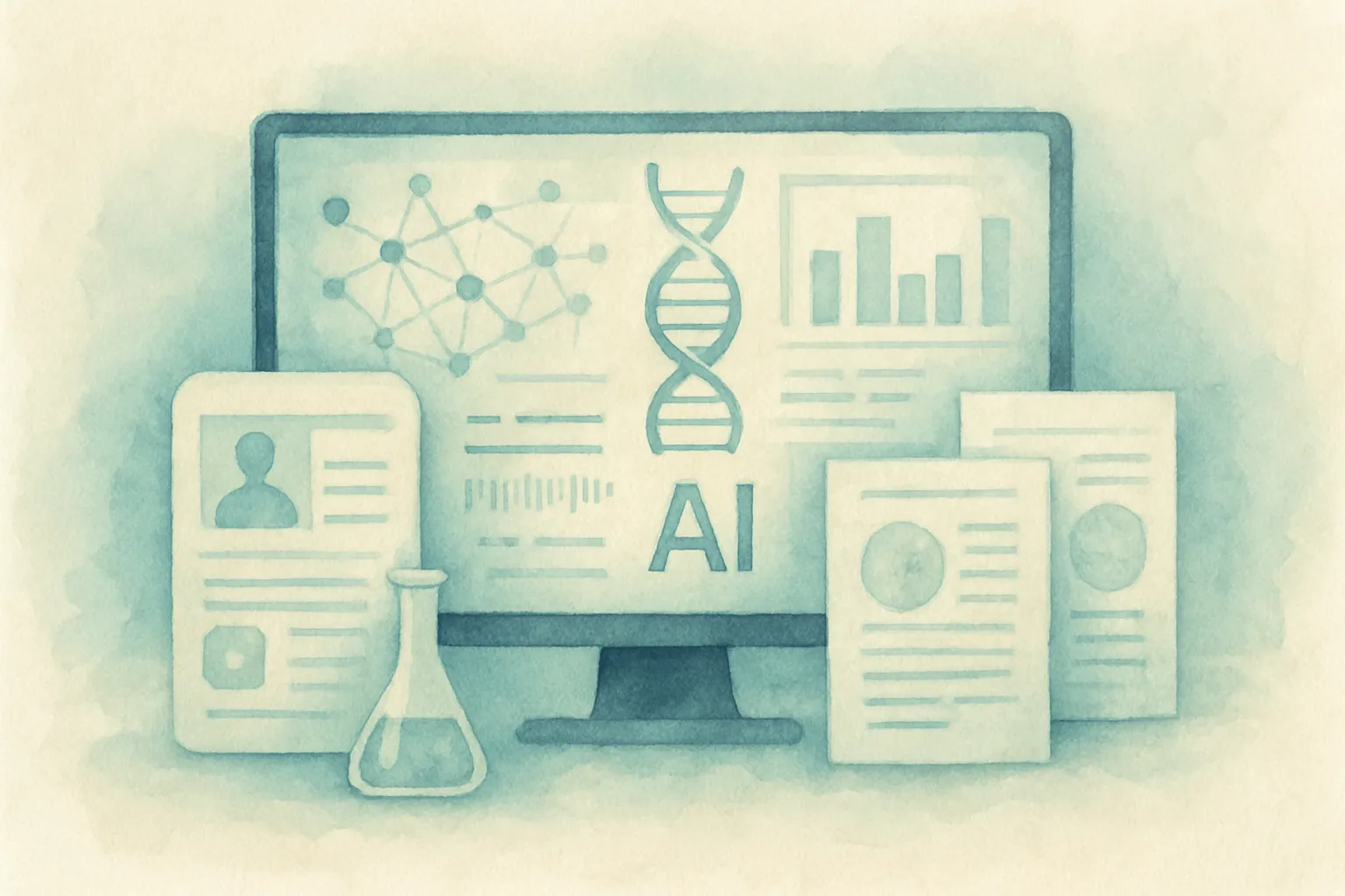 La IA analiza patrones en datos biomédicos y apoya la investigación con contexto clínico.