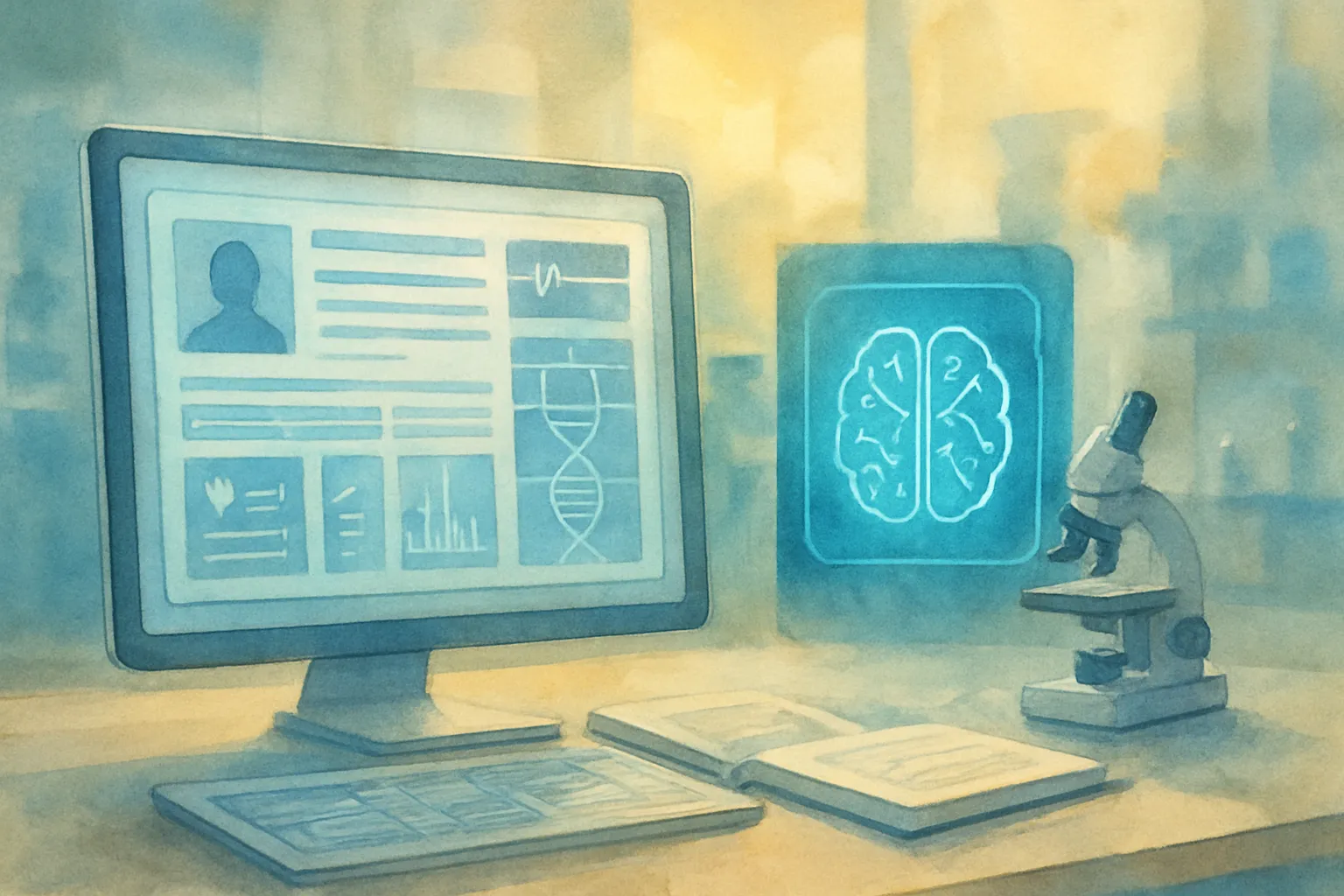Innovación médica con límites y control en la investigación biomédica con IA.