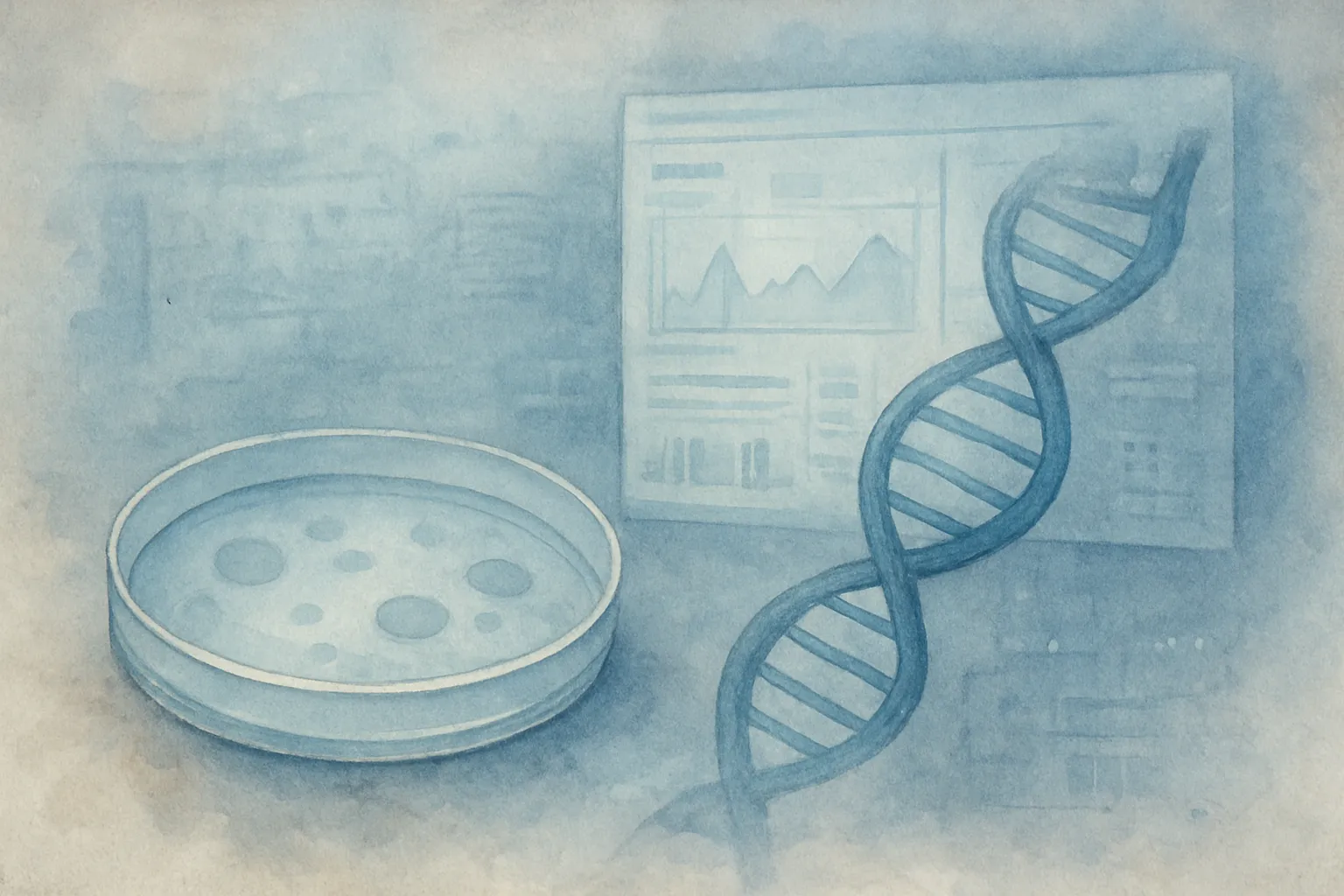 Conclusión visual sobre avances en IA para investigación biomédica con prudencia clínica y contexto.