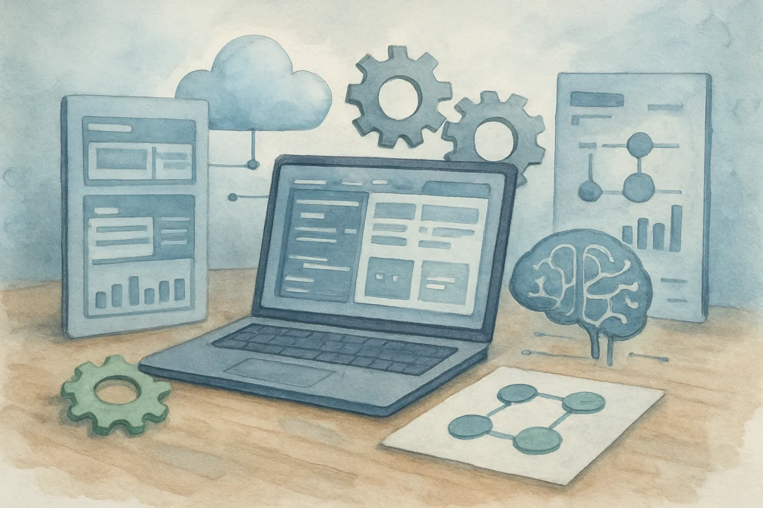 Claves visuales de la transformación digital en software empresarial para impulsar eficiencia y competitividad.