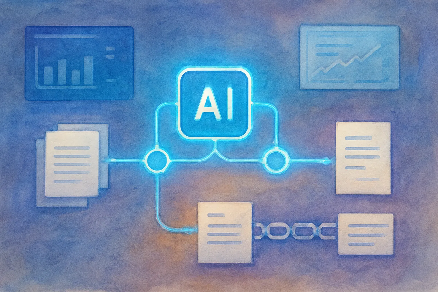 Flujo de automatización con IA generativa para transformar datos en resúmenes claros y accionables.