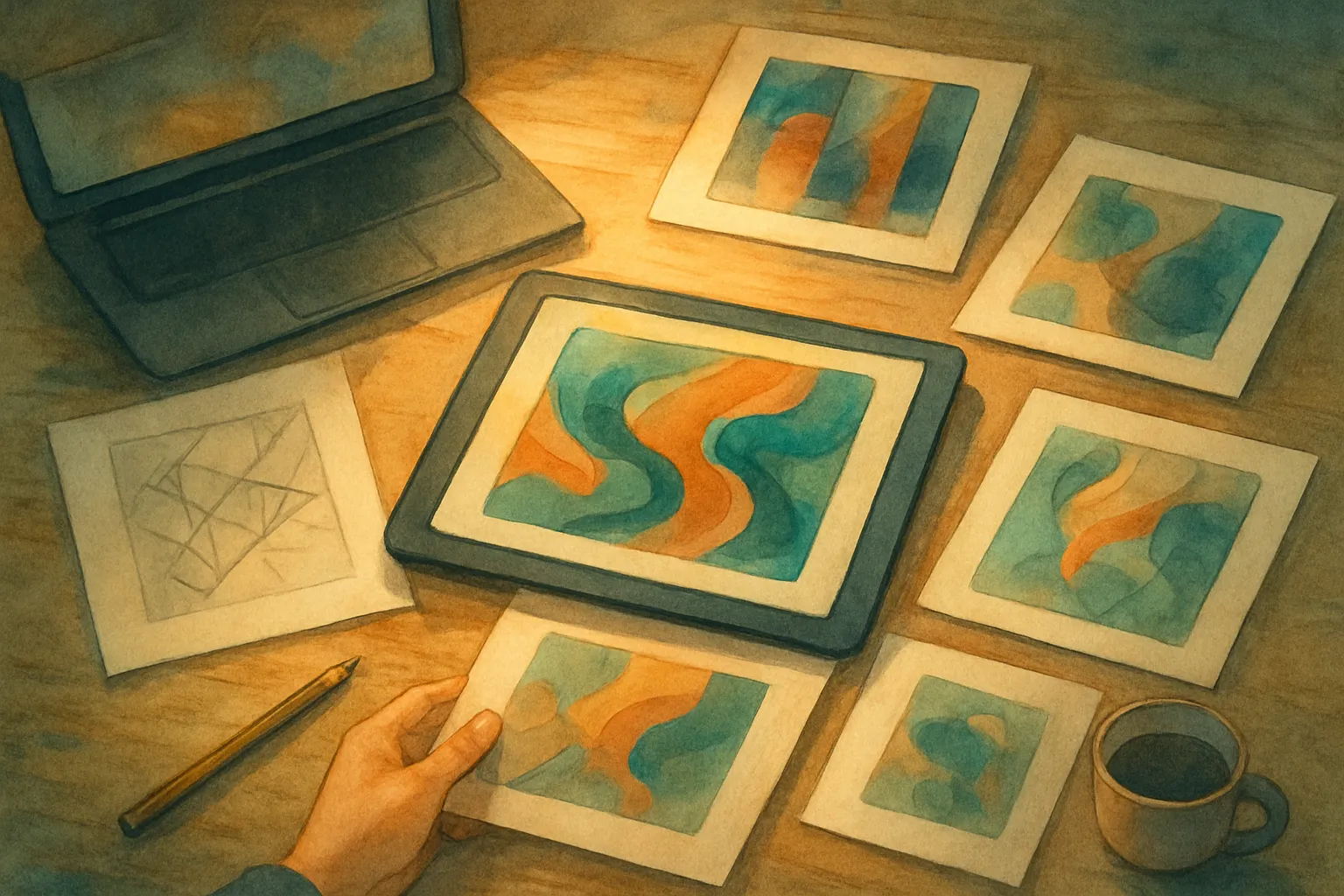 Tendencias de arte digital con valor real en un estudio creativo contemporáneo.