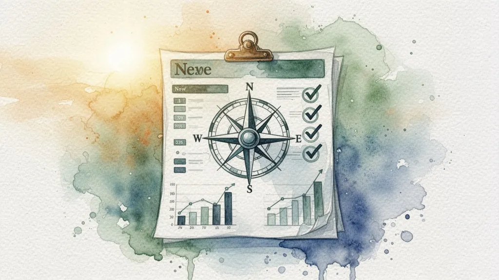 Compass pointing to financial charts representing ROI evaluation framework