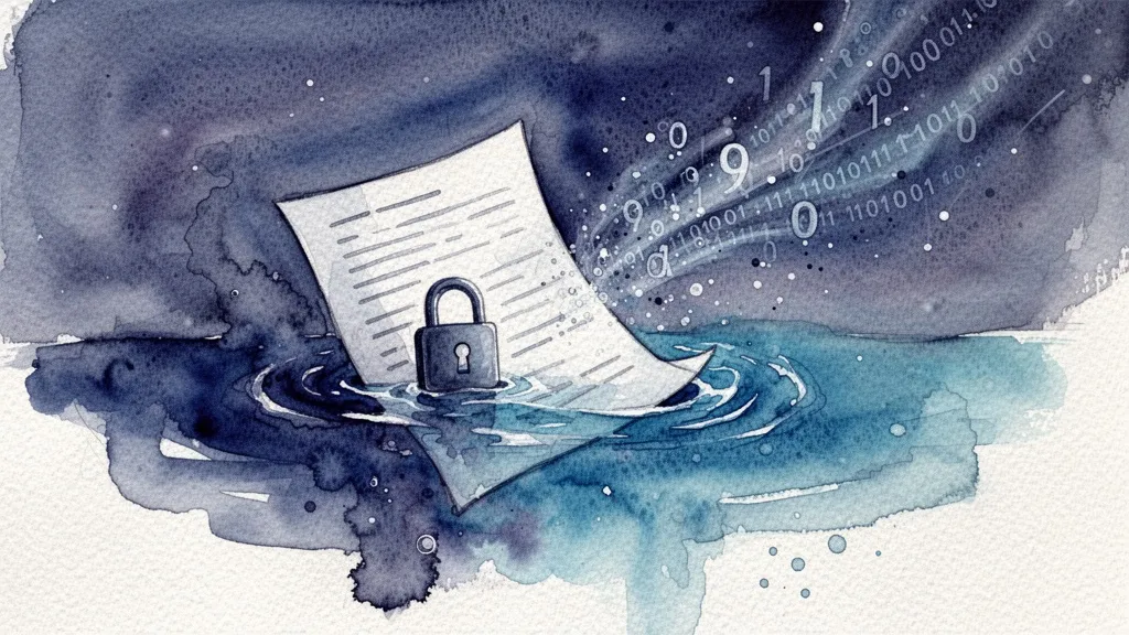 Watercolor of a document with a lock icon representing data privacy