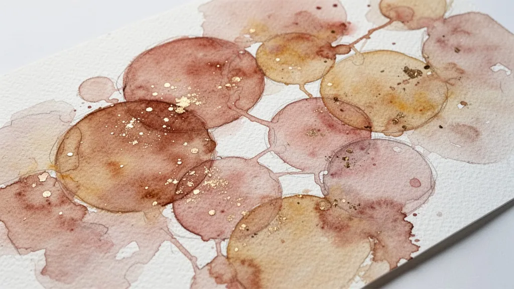 Círculos abstractos de acuarela en tonos cálidos superpuestos