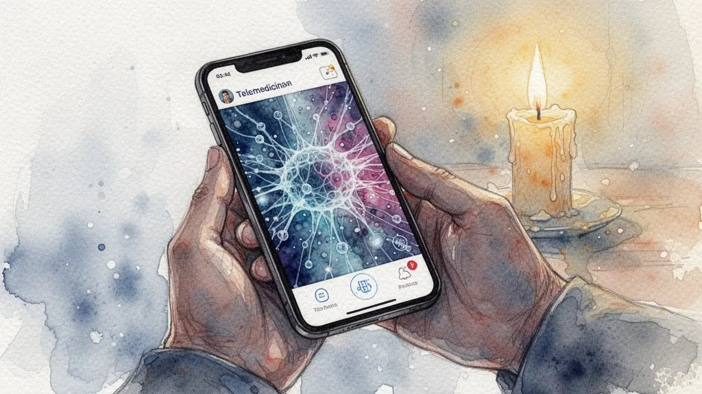 Person using telemedicine app on smartphone for mental health support