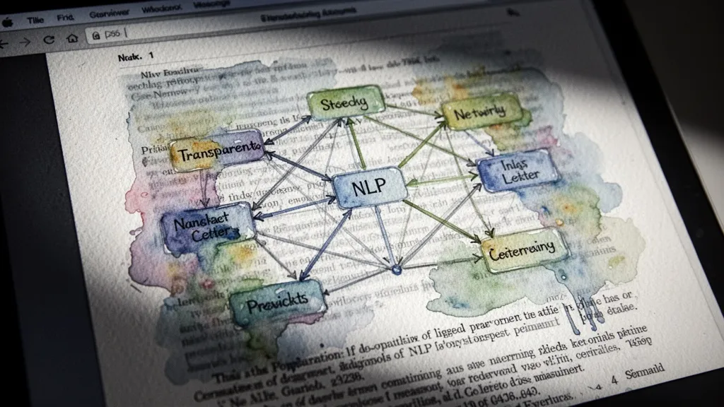 Pantalla de ordenador con diagrama de PLN sobre texto legal