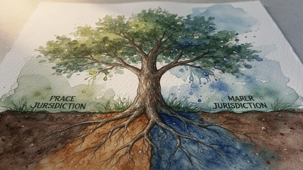 Árbol con raíces en diferentes territorios y ramas en red, simbolizando alternativas de gobernanza de datos.