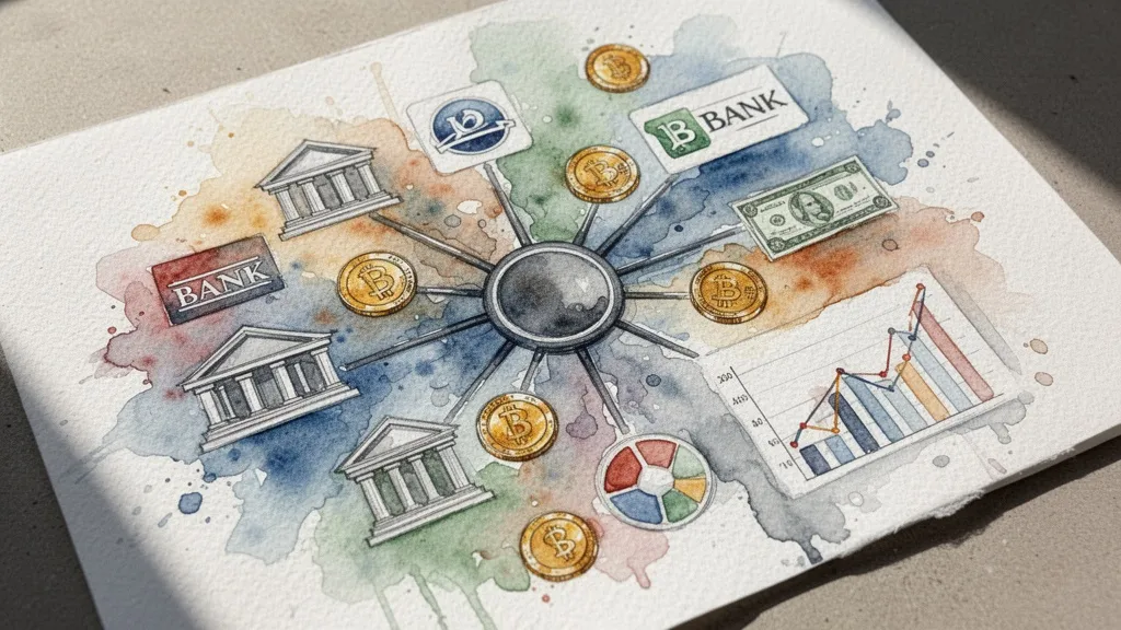 Acuarela de integración de cuentas financieras con IA