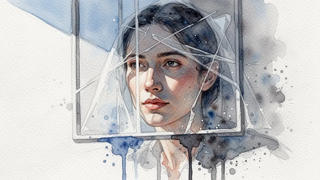 Human face with geometric shapes symbolizing algorithmic opacity