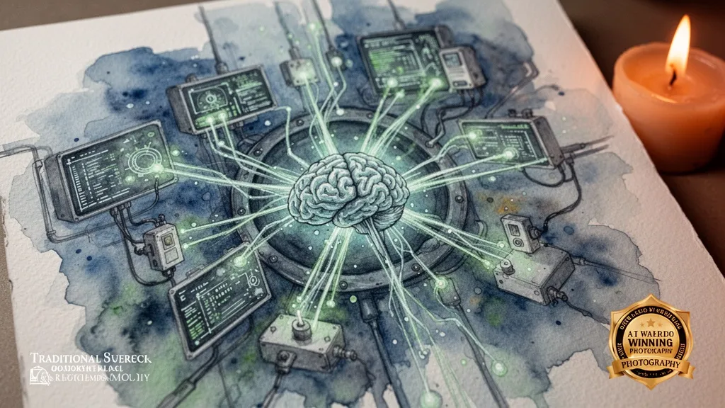 Sensors on industrial machine feeding data to AI model