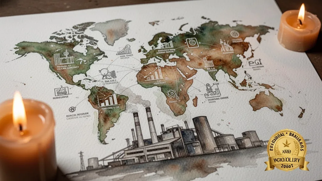 Global map connected by data lines representing scalable industrial AI
