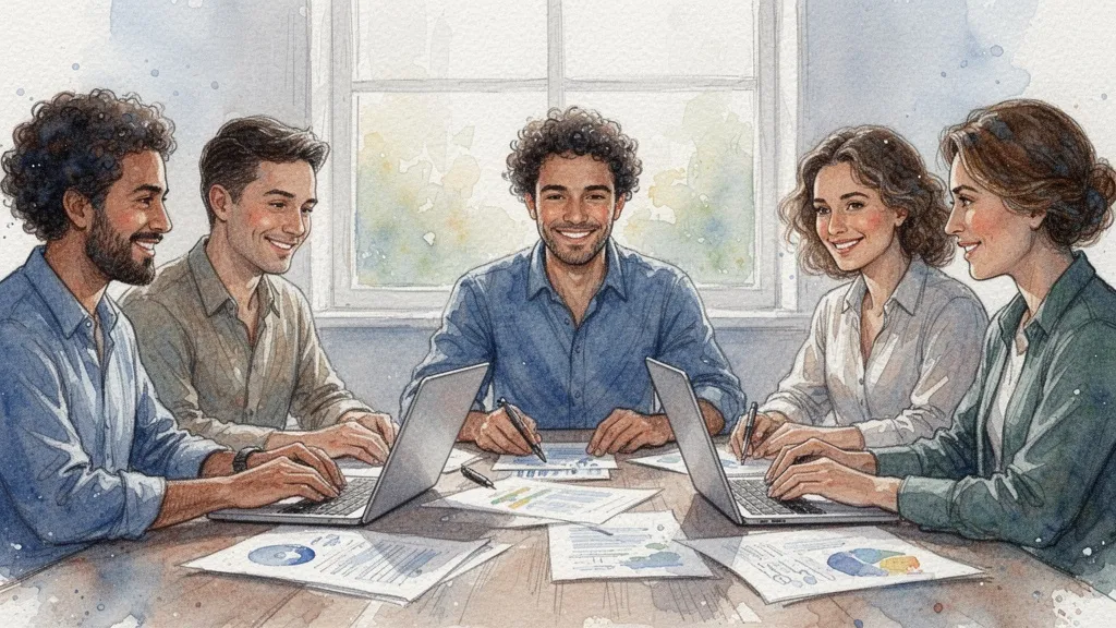 Equipo diverso trabajando en estrategias de entrenamiento de IA eficiente