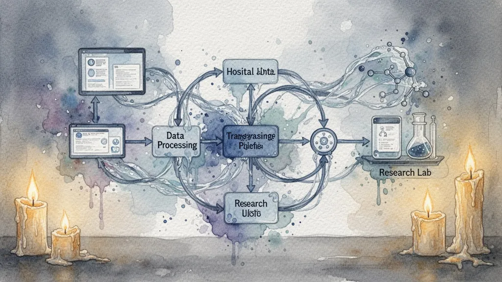 Watercolor data flow from hospital to research laboratory