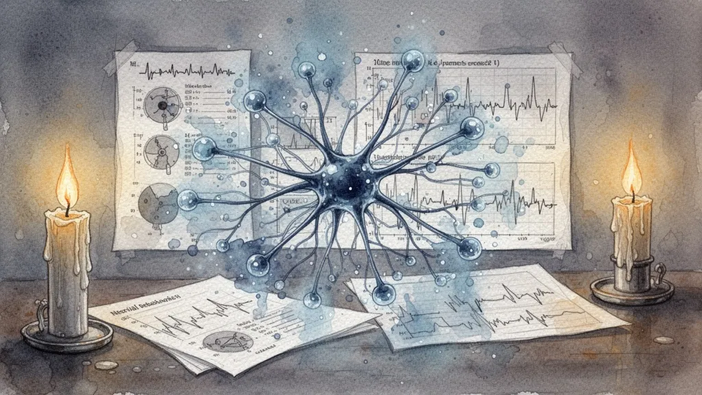 Watercolor neural network pattern overlaying medical records