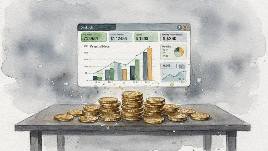 Acuarela de gráficos de ROI y monedas financieras
